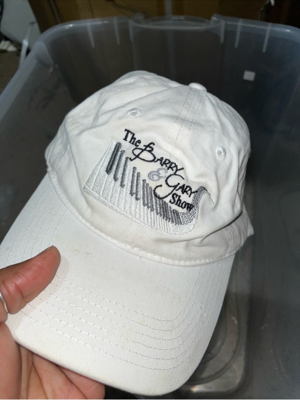 The Barry & Gary Show White Embroidered Baseball Cap